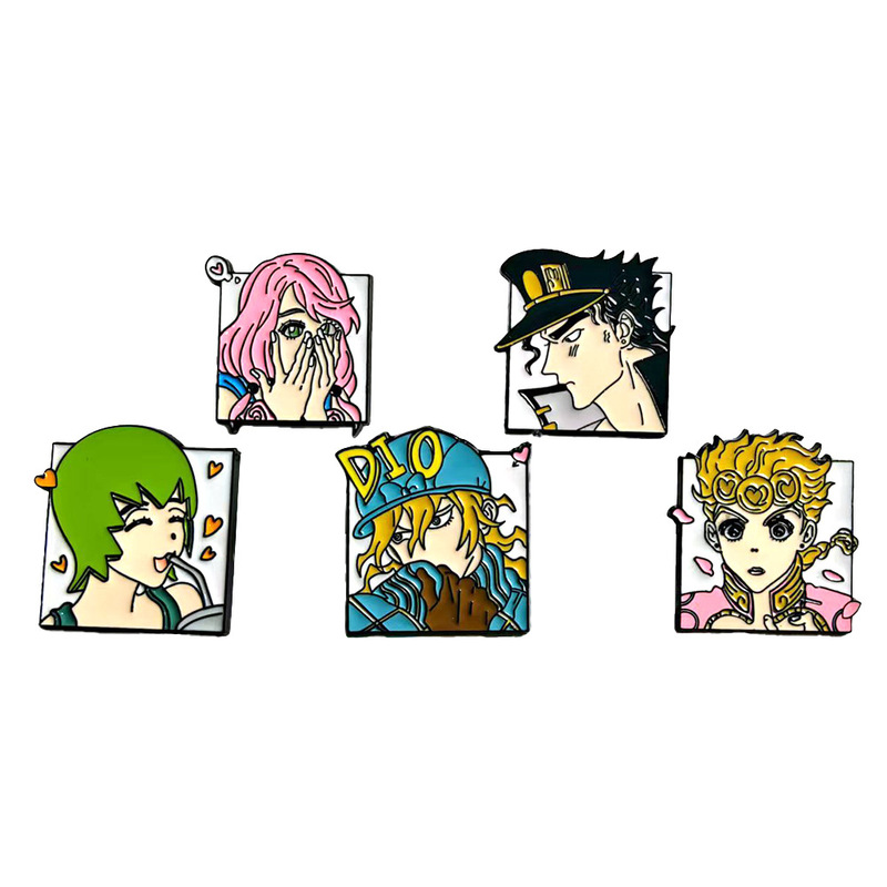 Classic Japanese Anime Jojo's Bizarre Adventure Metal Badge Cartoon Anime Character Air Conditioner Jotaro Brooch Decoration Classic Japanese Anime Jojo's Bizarre Adventure Metal Badge Cartoon Anime Character Air Conditioner Jotaro Brooch Decoration