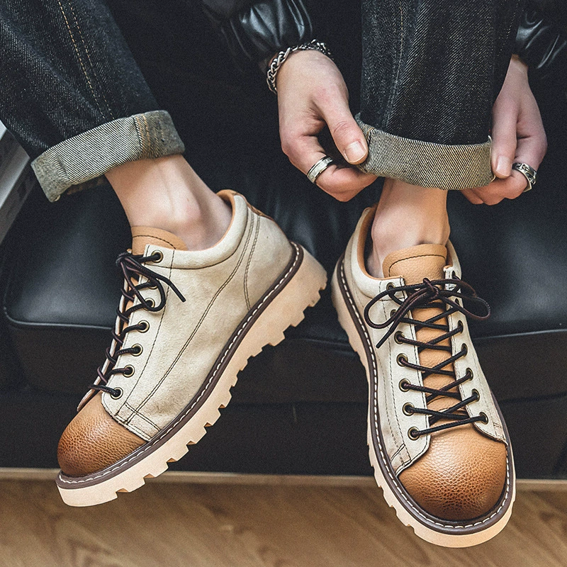 Footwear for leather shoes English style, men's classic low universal non-slip shoes for leisure, autumn