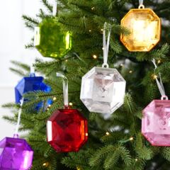 ダイヤモンド特殊形状ペンダント装飾正方形クリスマスツリー装飾ラウンド宝石プラスチックペンダント逆さ花輪クロスボーダー