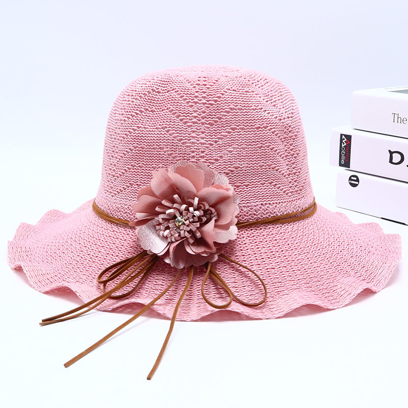 Nuevo sombrero de paja para mujer, sombrero de playa junto al mar, sombrero para el sol de verano de moda salvaje, protector solar, sombrero para el sol de protección UV