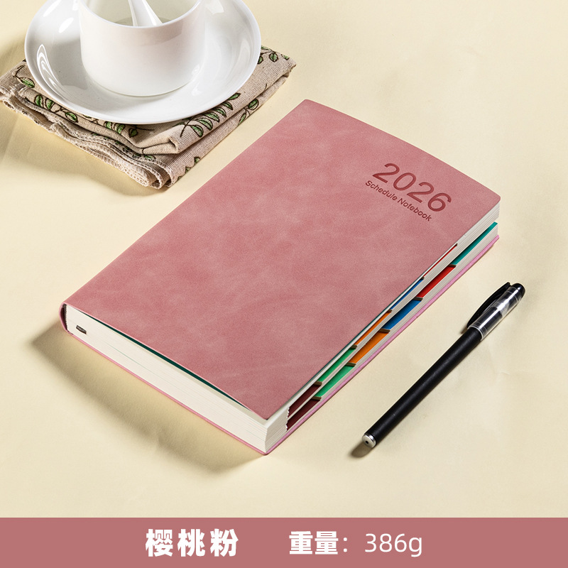 2026 nuevo calendario diario de gestión de tiempo eficiencia a5 auto-disciplina plan de tarjetas de perforación libro de cuadernos engrosado