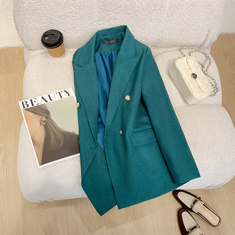 Women's Blazer 2026 Spring/Summer New Style Peacock Green Design Elegant Commuter High-End Women's Small Suit