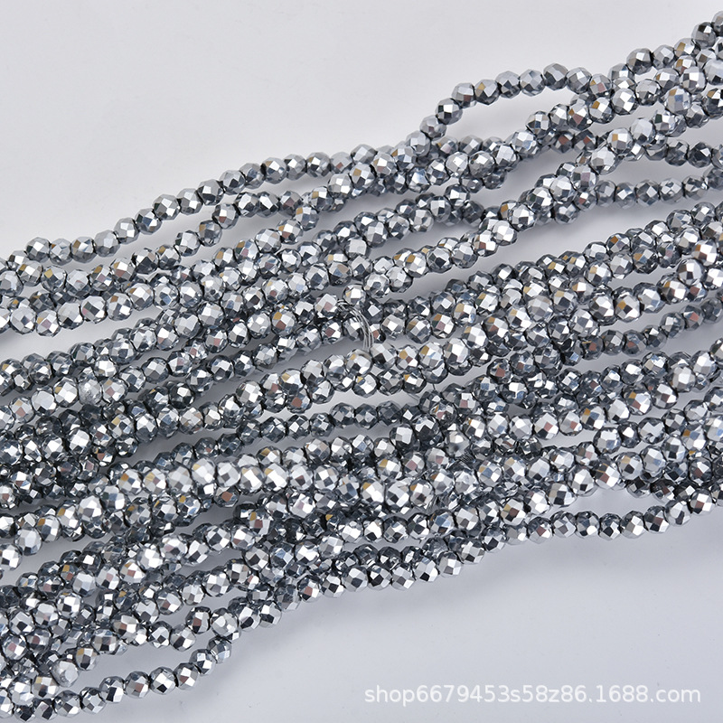 Cuentas planas de 1MM para ruedas de cuentas, cuentas de porcelana AB de alta temperatura, coloridas, transparentes, iridiscentes, facetadas, para pendientes, pulseras, espaciadores y micro cuentas.