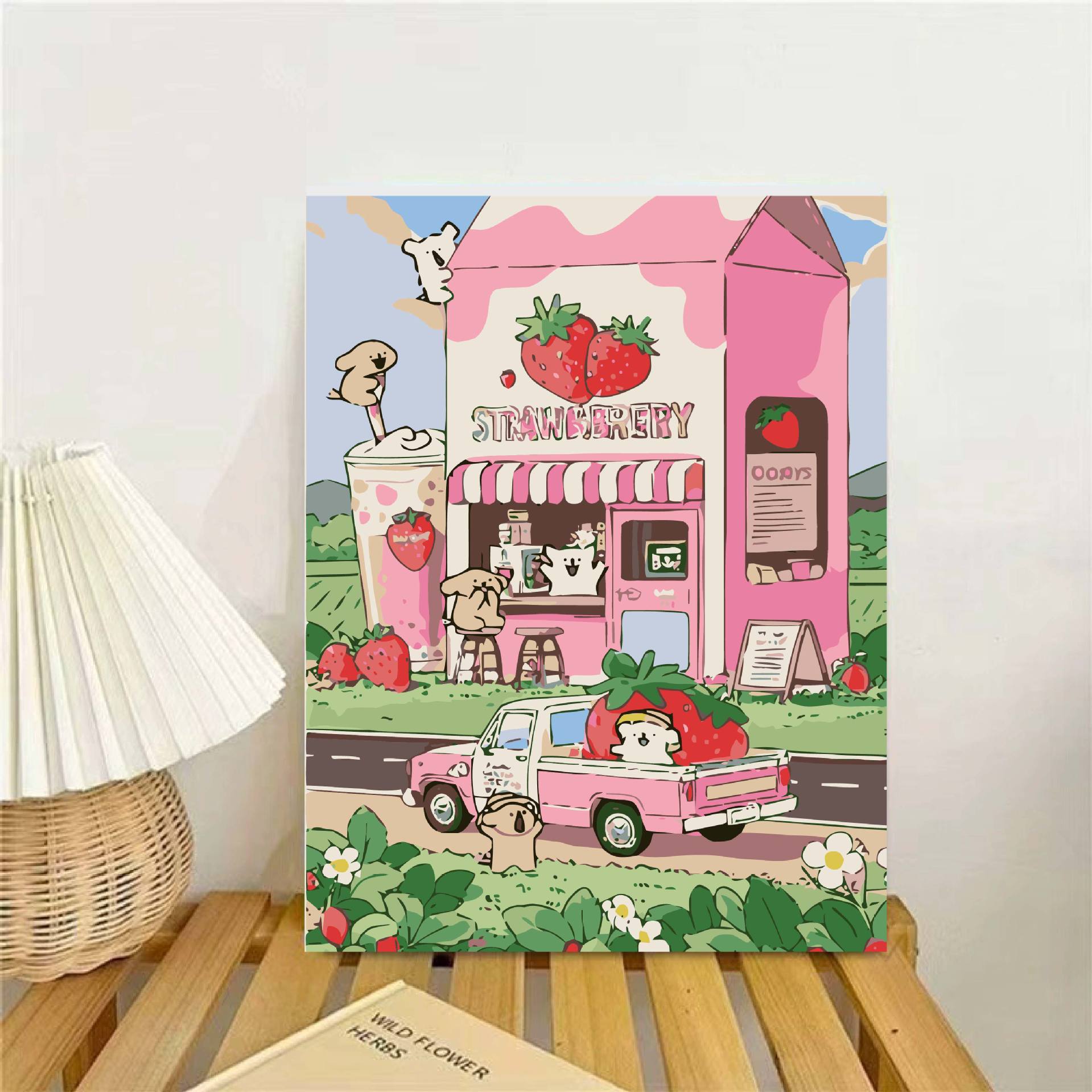 Líneas perros pinturas al óleo digital hechas a mano DIY pinturas de relleno encantadoras desencompresas pinturas al óleo de dibujos animados acrílicos pinturas colgantes pintadas a mano