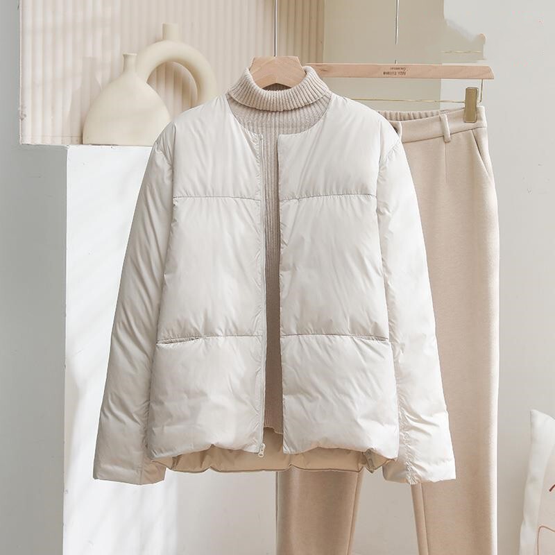 Judas Clothing 2024 New Women's Winter Solid Color Women's Down Jacket Thin Casual Jacket Short Loose Jacket
