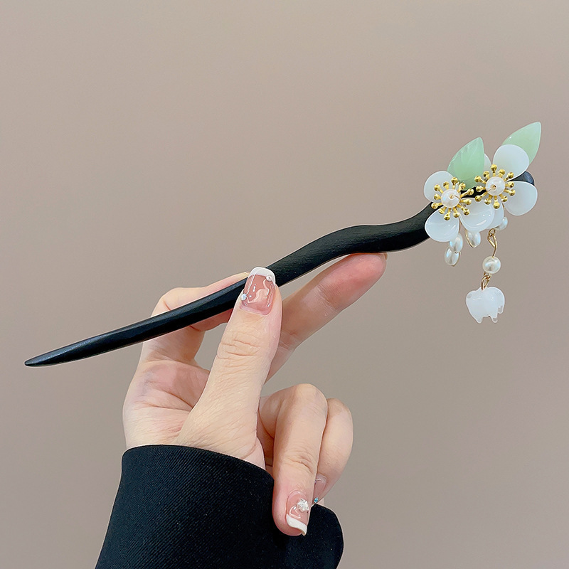古风新中式发簪女高级感花朵木簪日常通勤国风盘发器簪子汉服头饰|undefined