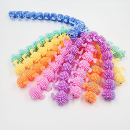 New creative and strange prank soft rubber caterpillar lala music children's decompression and decompression noodle rope toy