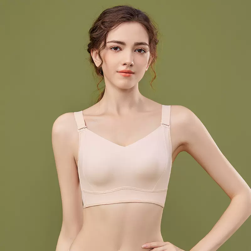 无痕内衣女大胸显小束胸运动收副乳无钢圈文胸防下垂缩胸薄款胸罩