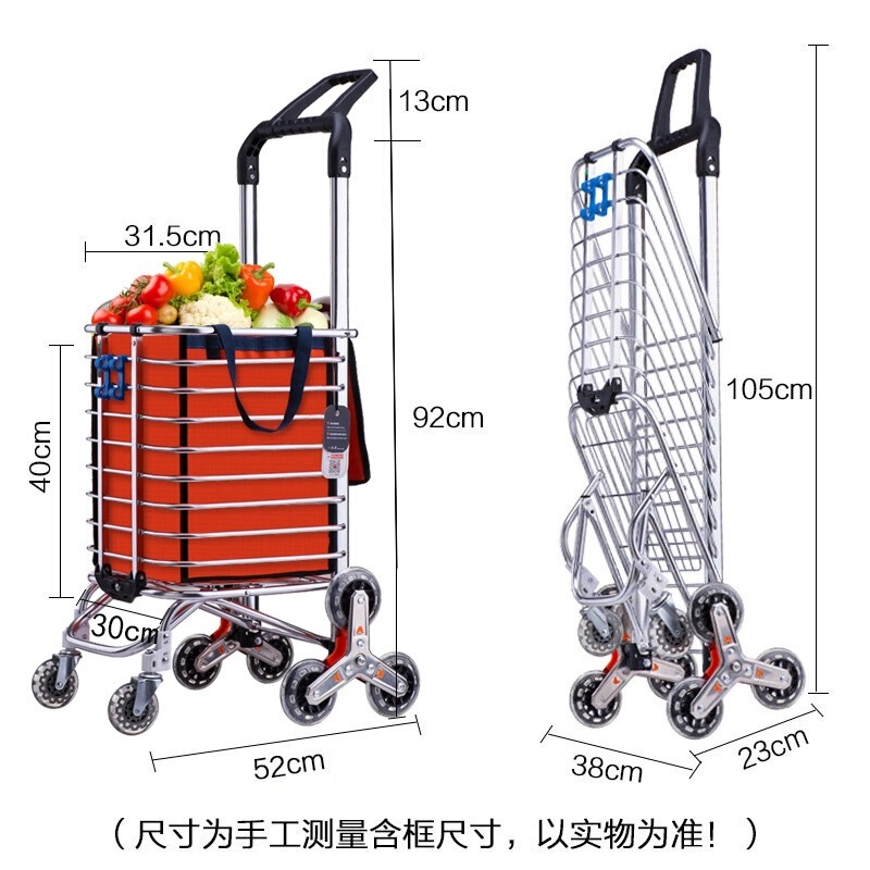 Reinforced Shopping Cart Stair Climbing Cart Household Folding Trolley Cart Portable Shopping Cart