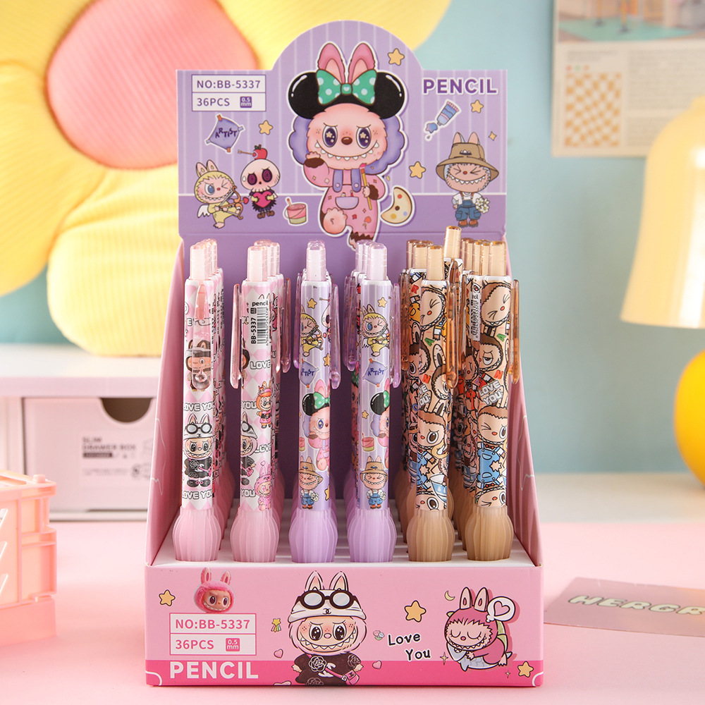 Creativo lápiz automático de tela pequeña, lápiz activo de alto valor facial sin cortar, papelería para estudiantes de primaria