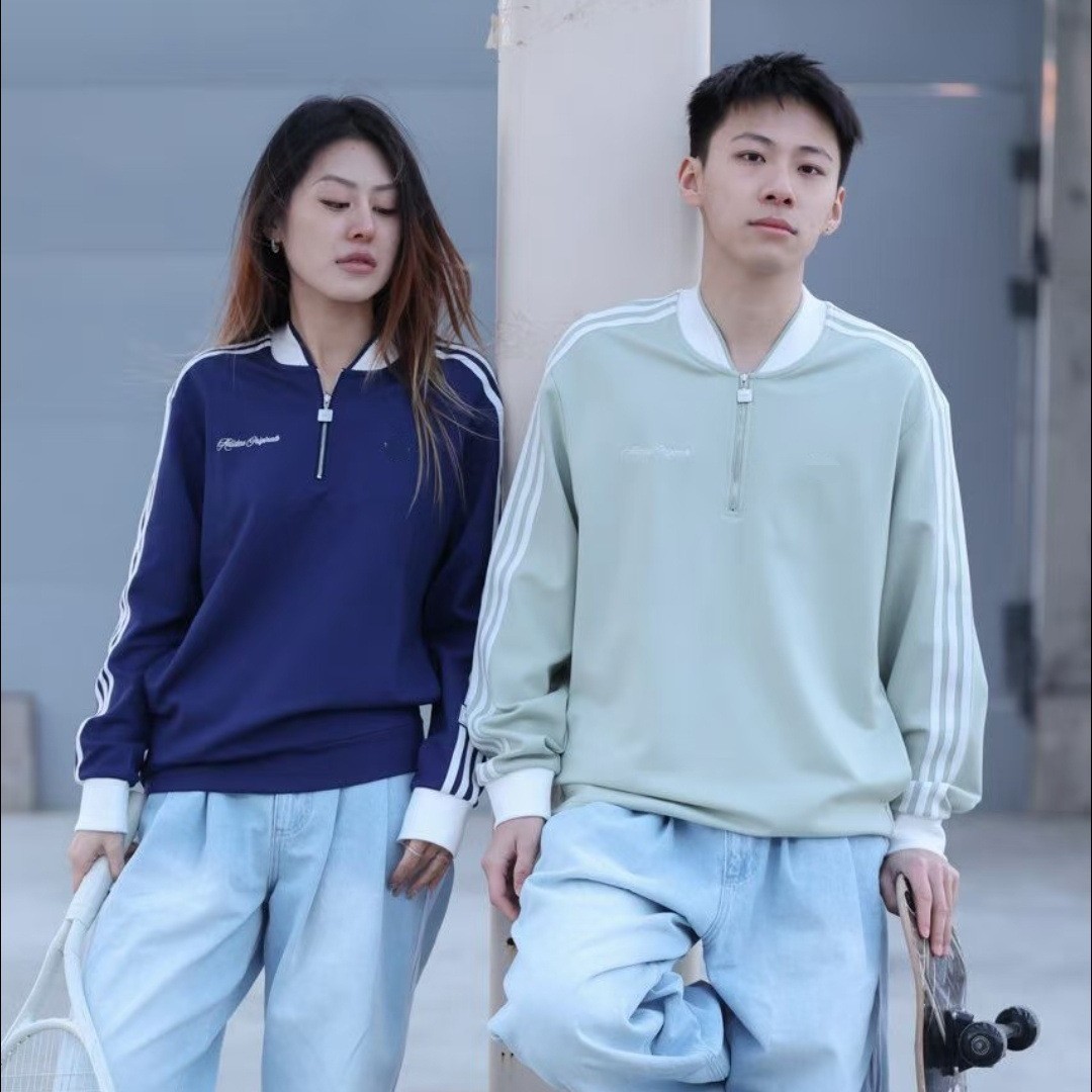 Spring and autumn jacket, cardigan, sweatshirt, stand-up collar top, classic retro embroidered casual jacket for men and women, couple's style 8872
