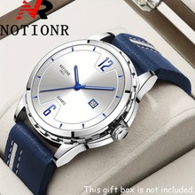 NOTIONR 男士跨境商务休闲pu皮表带休闲时尚日期显示石英男士手表