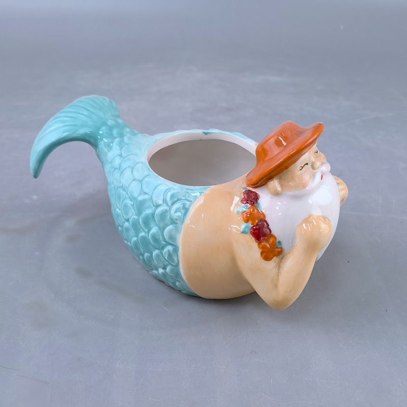 Dibujos animados creativos sirena cerámica carnosa maceta estilo animal lindo oso pequeño elefante mesa sirena decoración de maceta