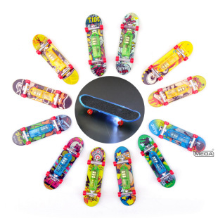 Luminous Finger Skateboard Sport Luminous Skateboard with Light Mini Frosted Surface Double Rocker Children's Cross-border Toy