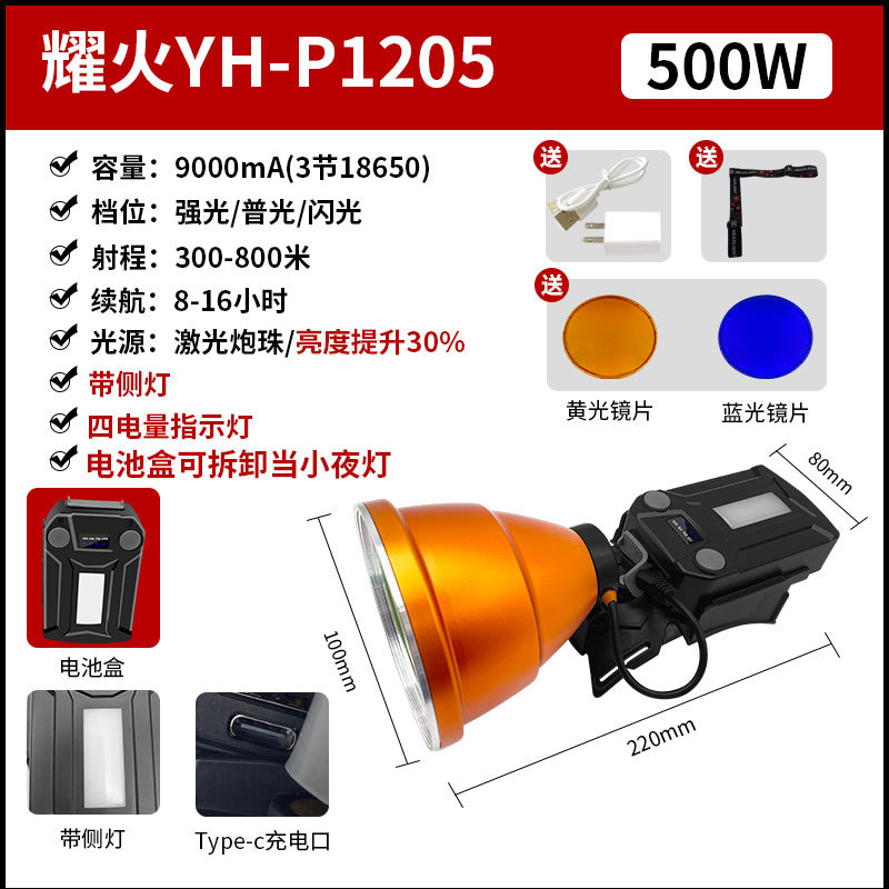 새로 출시된 P1205/500W/측면 조명 포함/탈착식 배터리 커버