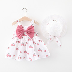 New summer sleeveless dress for kids—stylish, lightweight, with a cute polka-dot and bow design, perfect as a princess-style skirt for girls.