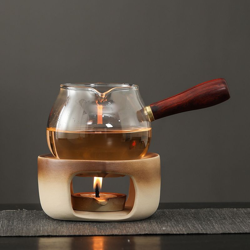 粗陶蜡烛加热煮茶器玻璃水果茶壶温茶炉煮餐厅酒店花茶