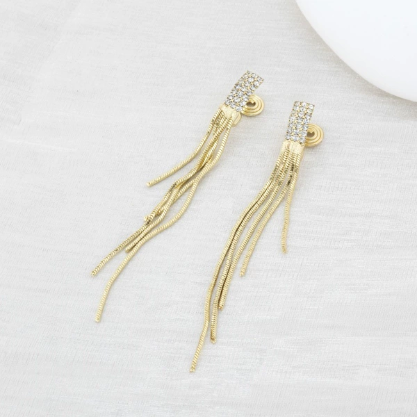 Golden mosquito coil with tassels, ear clips
