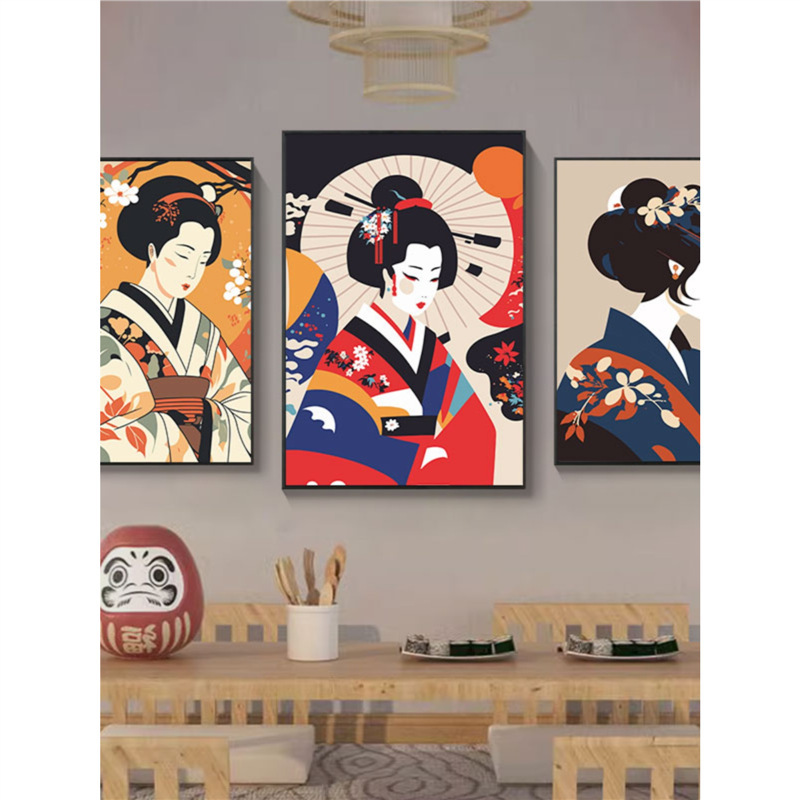 Japanese Sushi Restaurant Decorative Painting Japanese Kimono Ladies Hanging Painting Tokyo Barbecue Sukiyaki Isaakaya Pendant Japanese Sushi Restaurant Decorative Painting Japanese Kimono Ladies Hanging Painting Tokyo Barbecue Sukiyaki Isaakaya Pendant