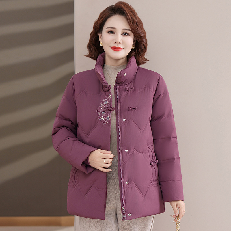 Counter Cold-Proof down Jacket for Middle-Aged and Elderly Mothers 2025 New Fashion New Chinoiserie Warm White Duck down Women's Jacket Counter Cold-Proof down Jacket for Middle-Aged and Elderly Mothers 2025 New Fashion New Chinoiserie Warm White Duck down Women's Jacket
