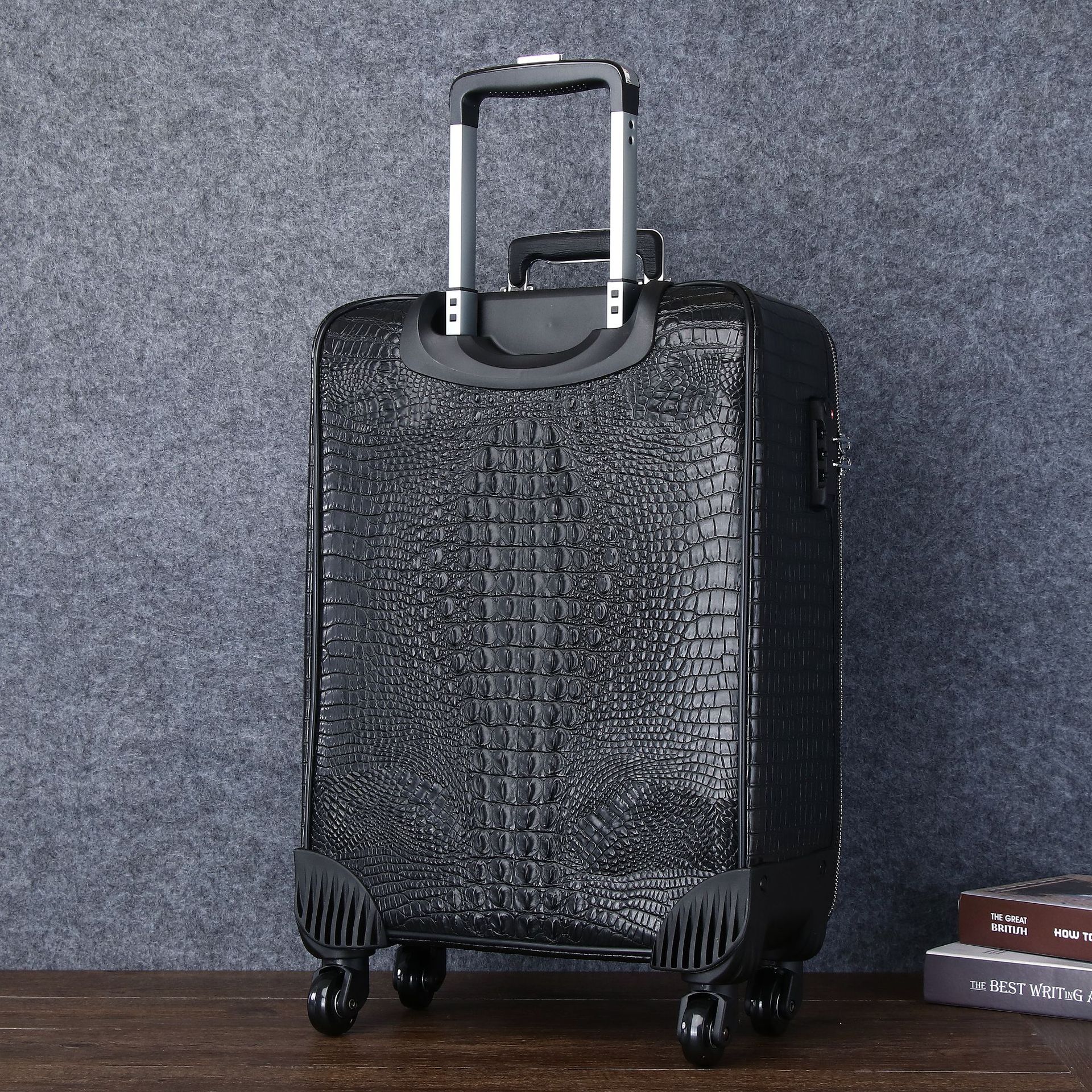 Vali cabin 20 inch họa tiết vảy cá sấu, bánh xe đa hướng êm ái, dung tích lớn cho nam doanh nhân chi tiết 4