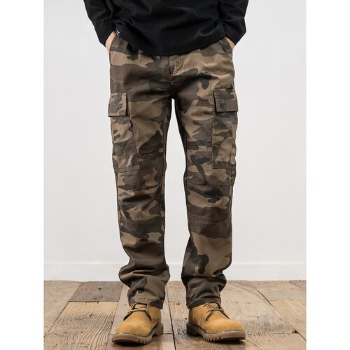 Vintage American Street Camouflage Work Pants for Men in 2025 - Heavyweight Straight Leg Functional Windproof Casual Pants