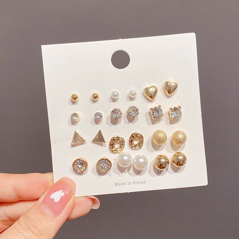 Juego de pendientes 2025 nuevas mujeres de moda simples, compactas, exquisitas, de alta gama, pendientes de celebridades de Internet