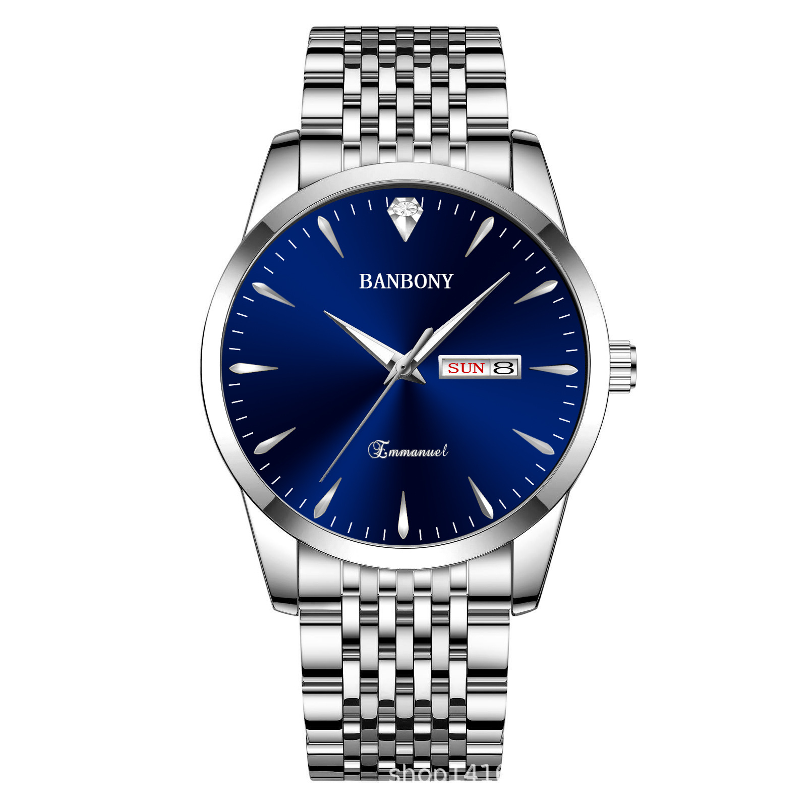 Silver belt blue surface