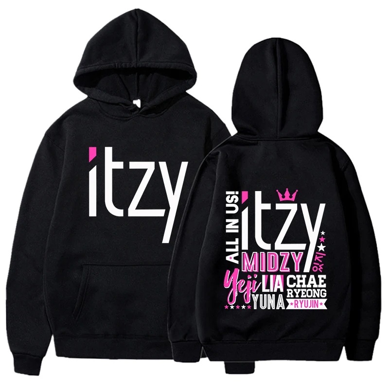 Nueva moda Kpop hombres y mujeres sudadera con capucha ITZY sudadera estampada otoño e invierno casual manga larga con capucha Kpop top