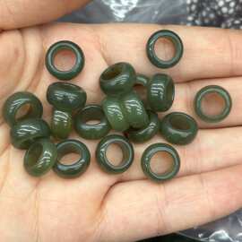 和田玉青海料跑环玉石手串手链配件饰品DIY配饰挂件批发