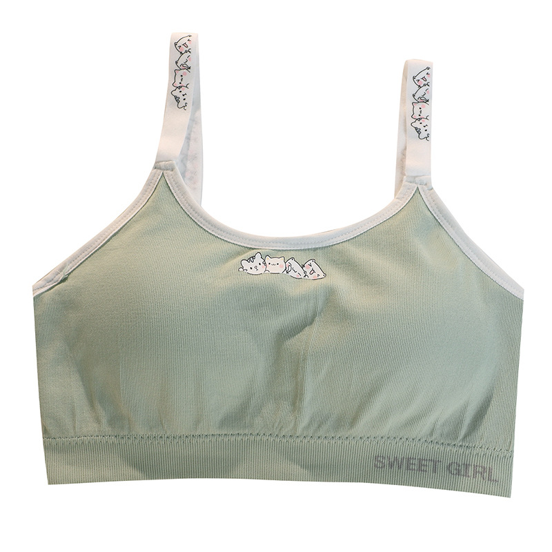 Girls' Underwear Female Students Junior High School Students Gather Non-rimless Sports Vest 12-20 Years Old Thin Breathable Chest Wrap