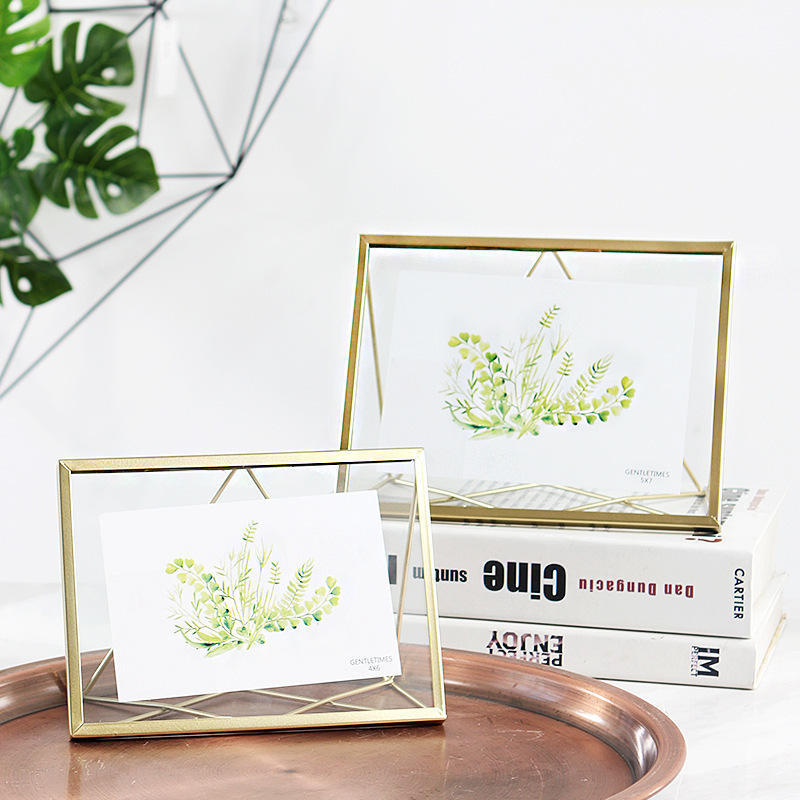 Spot wholesale Nordic picture frame creative studio photo album small photo frame table dried flower rectangular specimen metal photo frame Spot wholesale Nordic picture frame creative studio photo album small photo frame table dried flower rectangular specimen metal photo frame