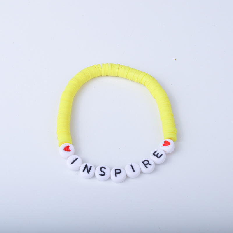 25g Weight Bracelets Classification soft clay Chain Material 1 Set Quantity Holiday, Daily Occasion soft clay Material Letter Pattern Unisex Gender Sweet Style Sweet Letter Soft Clay Wholesale Bracelets 9