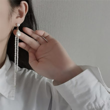 925银针单只长款耳环小众设计轻熟风气质淡水珍珠耳饰女个性