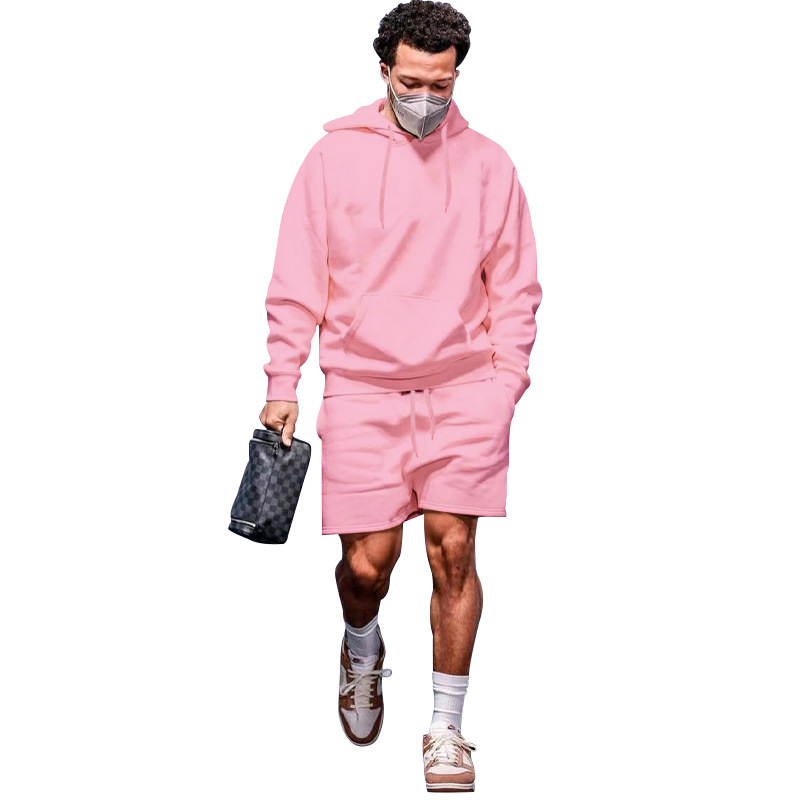 Transfronterizo 2023 Amazon Otoño e Invierno nuevos hombres sueltos traje con capucha casual todo-juego fleece forrado pareja traje hombres