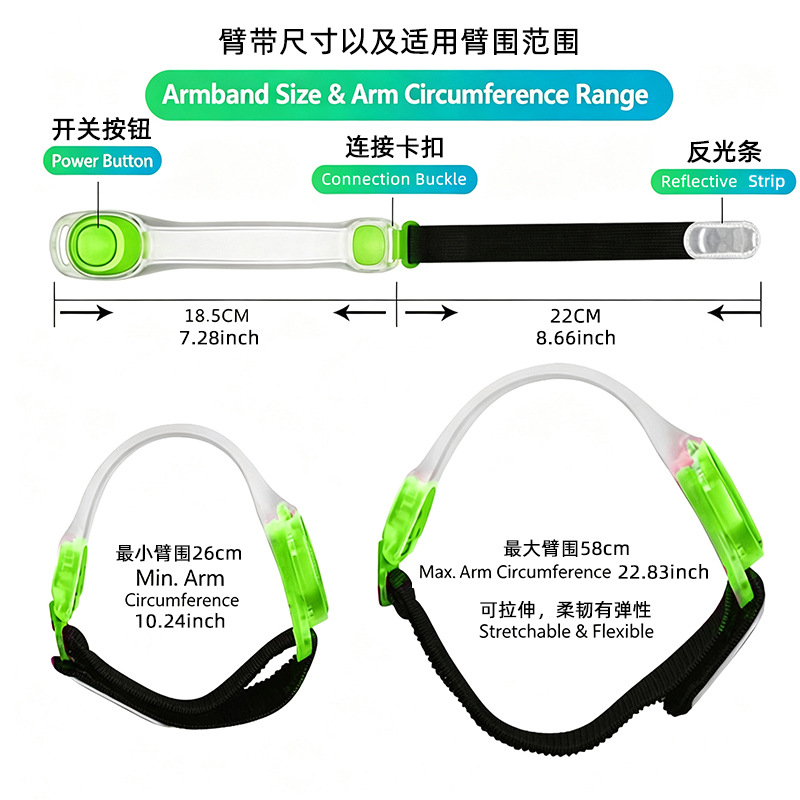 Brazalete Luminoso LED de PVC para Carrera Nocturna
