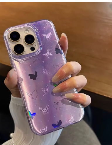 Lazo de pantalla completa láser coreano ins para iphone15ProMax/16 funda para teléfono móvil 13 Apple 14 girl