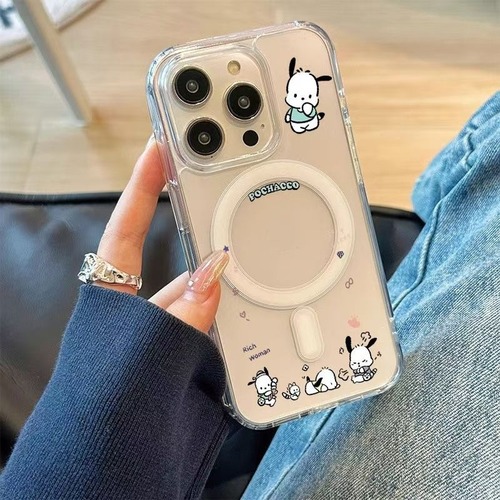 Magsafe Transparent Magnetic Paw Patrol Case for Apple iPhone 16 Pro Max, 13 Cartoon Style, 15 Pro Personality, 12