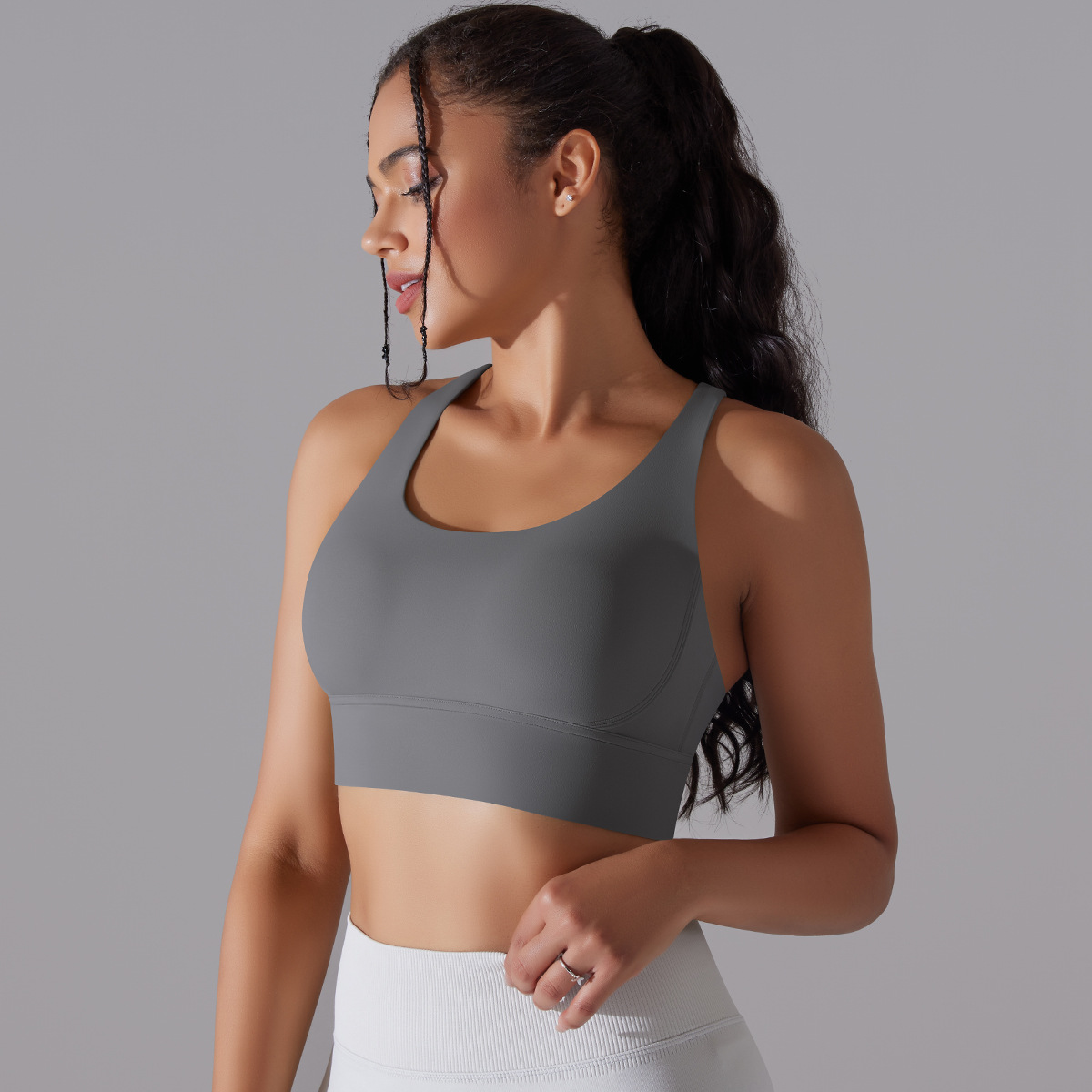 127g Weight Sleeveless Sleeve Length Nylon, Spandex Fabric Type Short Top Length Halter Crisscross Tank Tops Type Fitness, Yoga Occasion U Neck Neckline Solid Color Pattern Sports Style Sports Solid Color Nylon Spandex U Neck Active Tops Halter Crisscross Tank 166