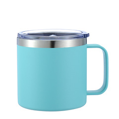 Export 304 stainless steel handle cup 14oz handle handle powder coating heat transfer with handle mug print logo 