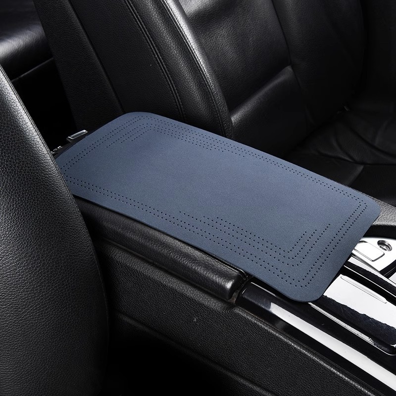 Car Suede: Universal Armrest box pad - blue-30cmx19cm