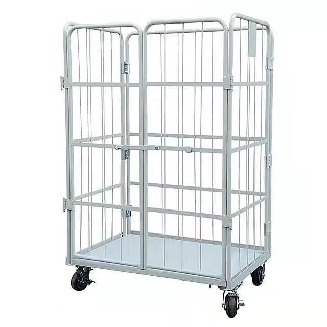 移动物流周转台车简超市工厂搬运车物流台车折叠式笼车围栏仓储笼
