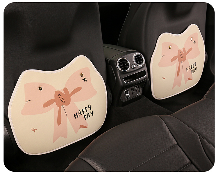 New Bow Anti-Kick Pad, Cute Cartoon Car Anti-Kick Pad, Children's Chair Back Anti-Kick, Anti-Fouling, Anti-Scratch and Anti-Dirty Pad