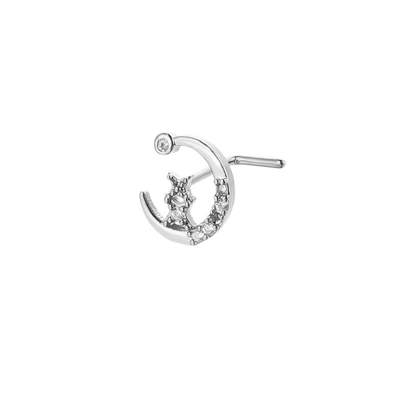 Cross-Border L Rod Stud Micro Stainless Steel Inlaid With Bright Stone Nose Ring 20G Body Piercing Jewelry_voghion.com