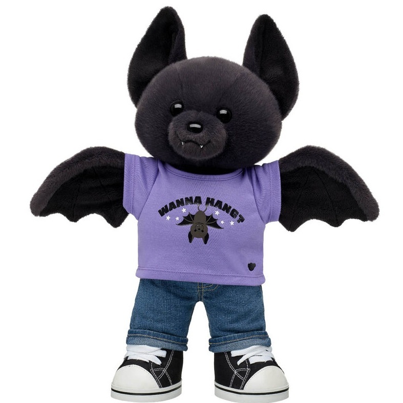 跨境 Build A Bear Posable Bat Plush 2025万圣节蝙蝠毛绒玩具|undefined