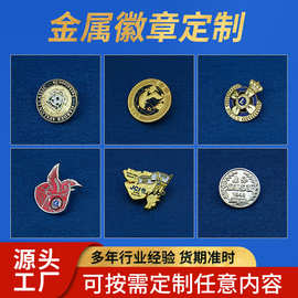 定制金属徽章仿珐琅烤漆胸章锌合金胸针学校企业活动复古怀旧风