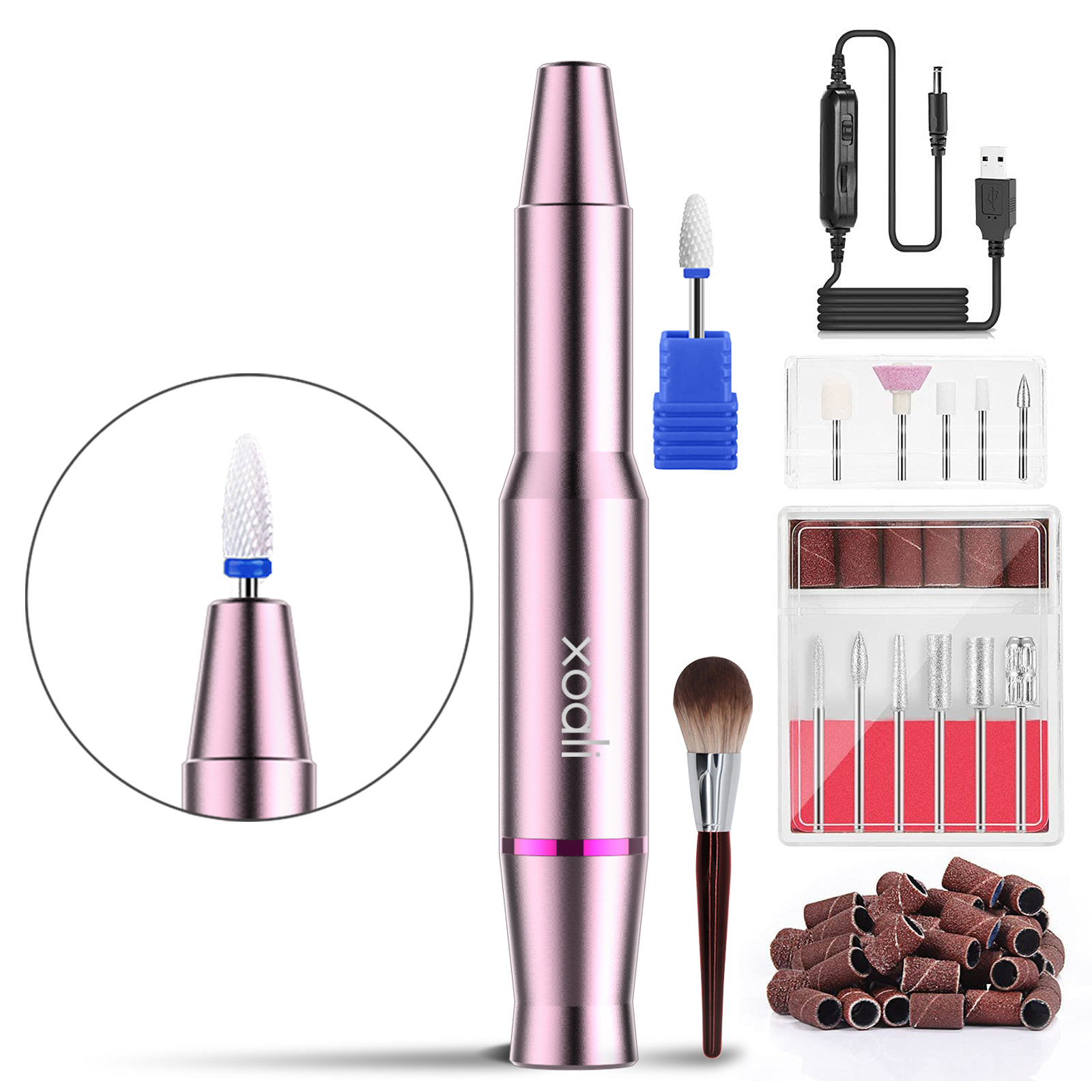 美甲打磨机卸甲打磨机美甲店专用电动卸指甲神器小型便携亚马逊款