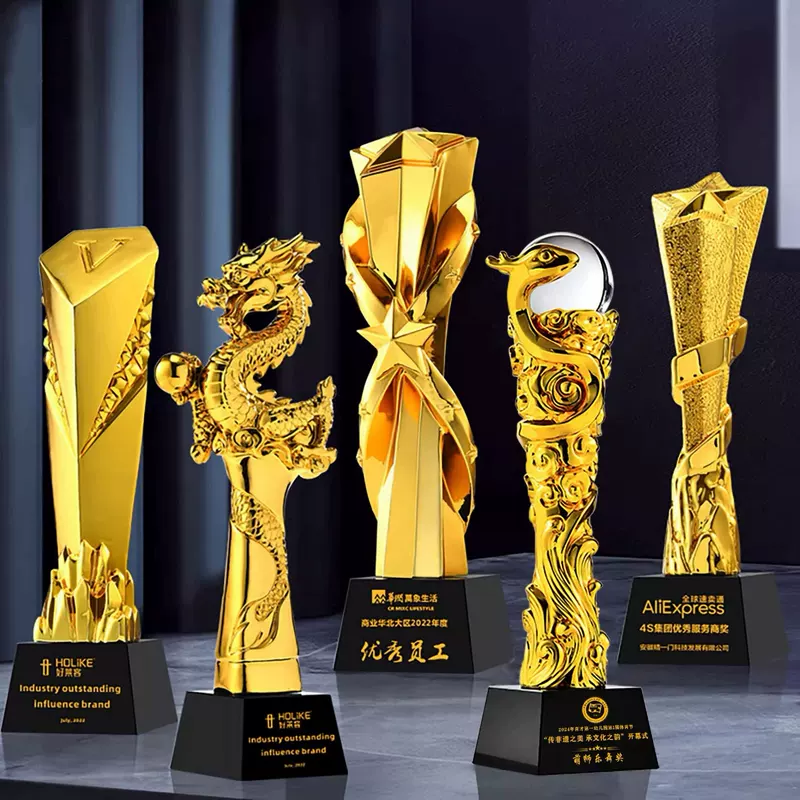 Custom snake-year resin creative trophy, crystal excellence award for employees, basketball and football competition, children's glory trophy
