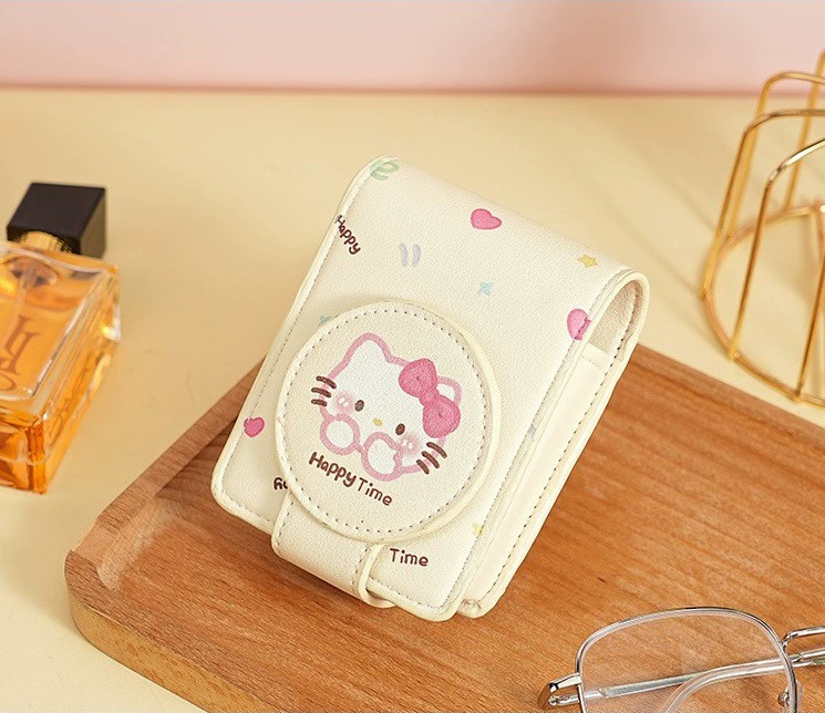 Зеркальце для помады в чехле Hello Kitty, портативная косметичка 10 × 7,5 см