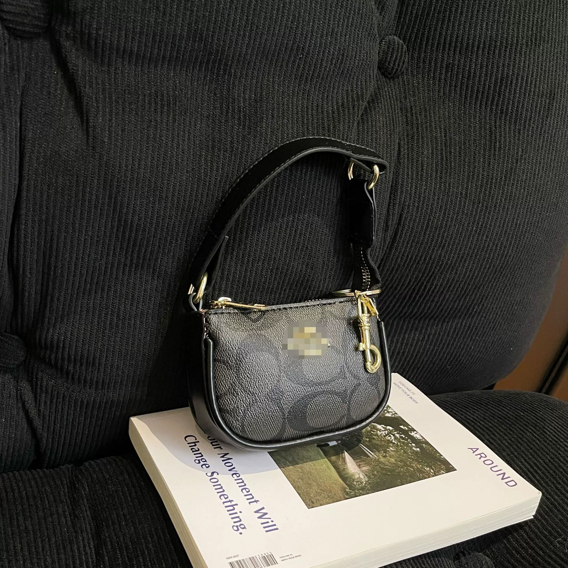 Bag, design keychain, cute wallet, European style